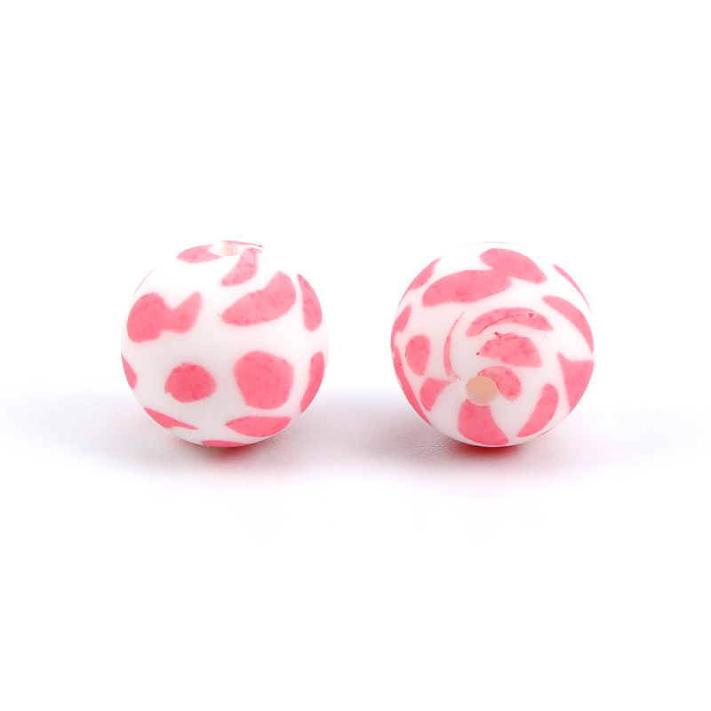 round silicone beads with pattenrs